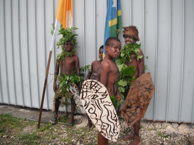 Warriors ready for the welcome ceremony
